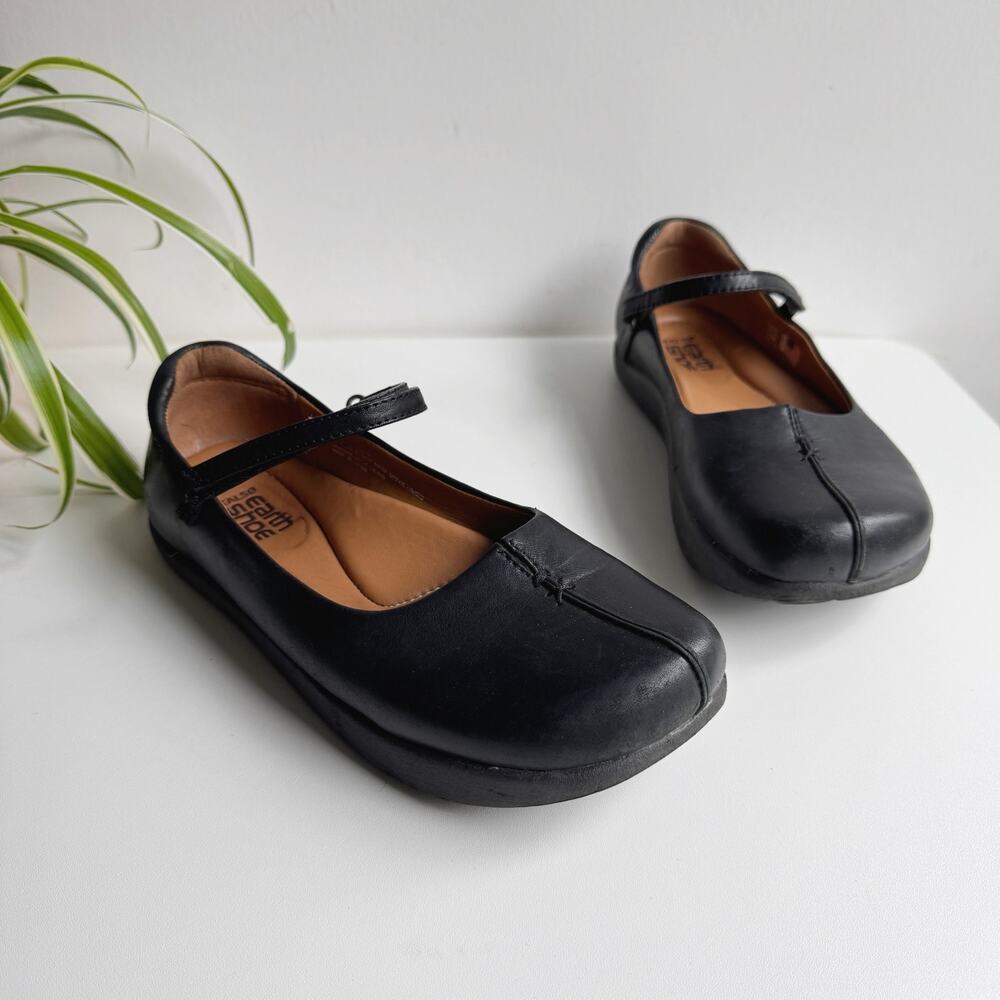 Kalso Earth Shoe Black Leather Solar Mary Jane Flats Size 6.5